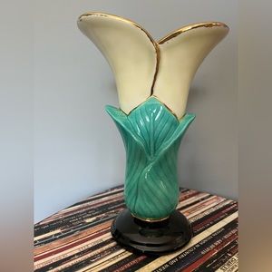 Vintage hand painted ceramic vase